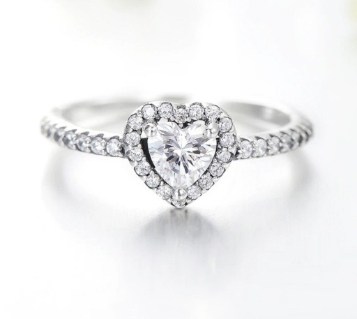 Dame ring med hjerte D1201