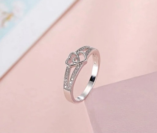 Dame ring med hjerte D1216