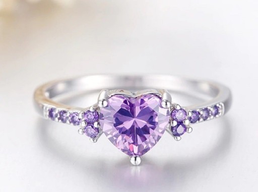 Dame ring med hjerte D1242