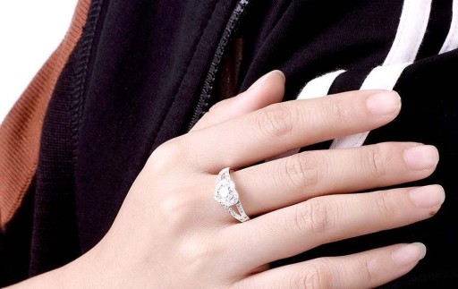 Dame ring med hjerte D1370