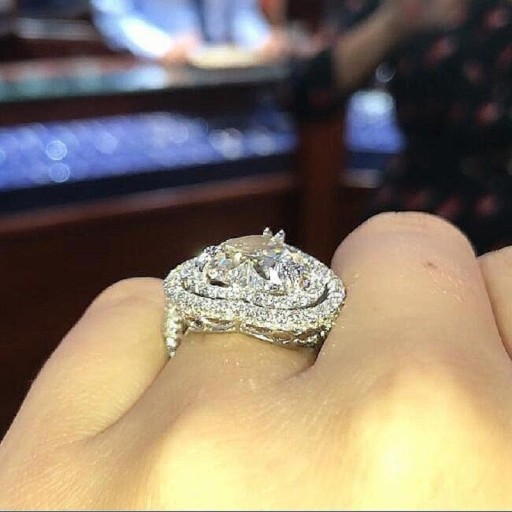 Dame ring med hjerte D1458