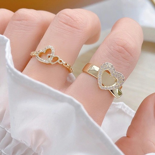 Dame ring med hjerte D1694