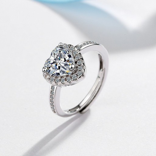 Dame ring med hjerte D2380