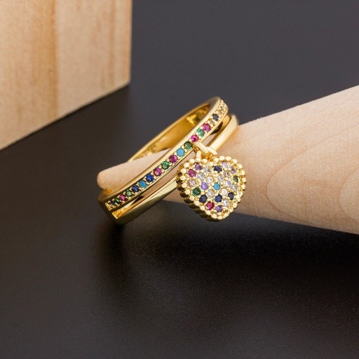 Dame ring med hjerte D2520