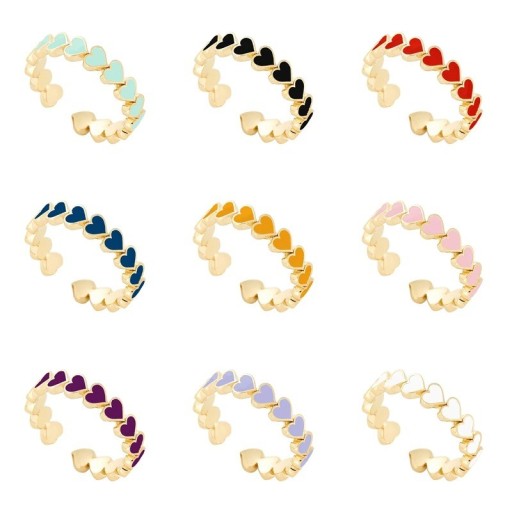 Dame ring med hjerter D2354