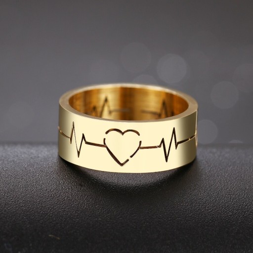 Dame ring med hjerteslag D2908