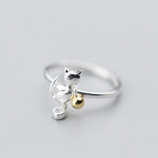 Dame ring med kat D1909