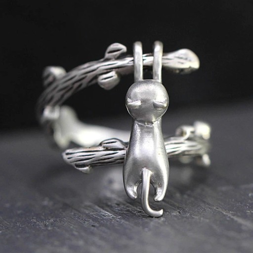 Dame ring med kat D2264