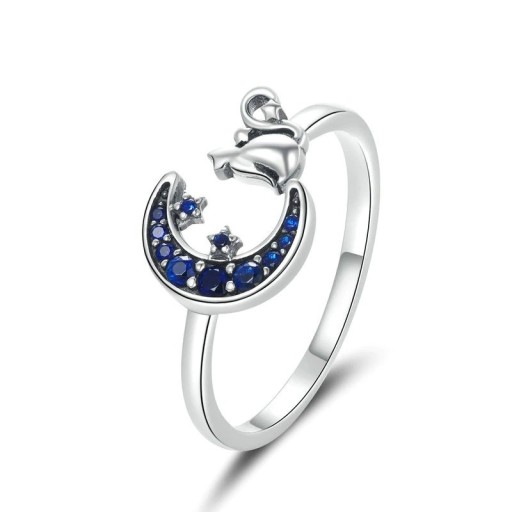 Dame ring med måne D1410