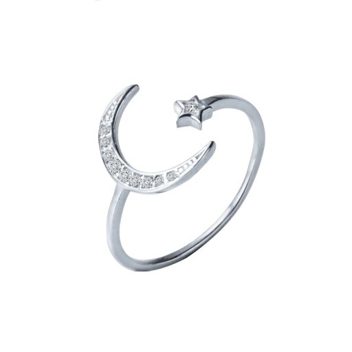 Dame ring med måne D2153