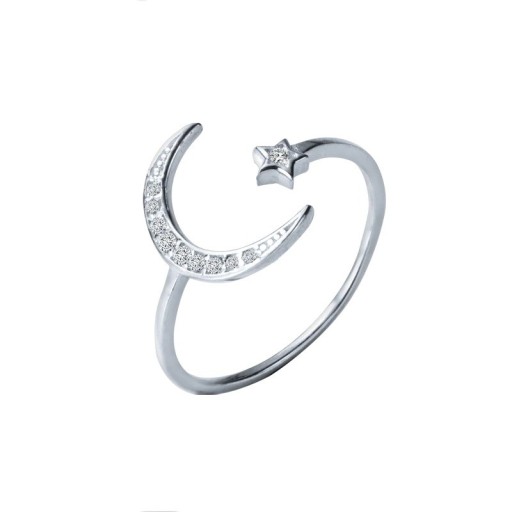 Dame ring med måne D2258