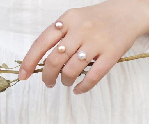 Dame ring med perle D1111