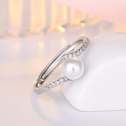 Dame ring med perle D2922