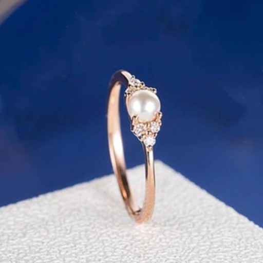 Dame ring med perle D2945