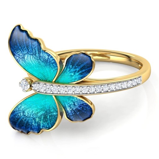 Dame ring med sommerfugl D2488