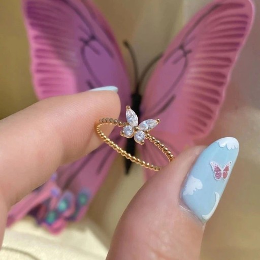 Dame ring med sommerfugl D2858