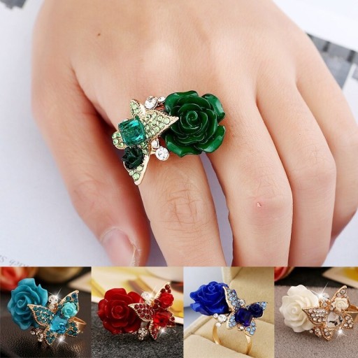 Dame ring med sommerfugl D2899