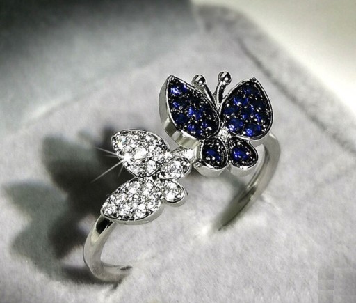 Dame ring med sommerfugle D1368
