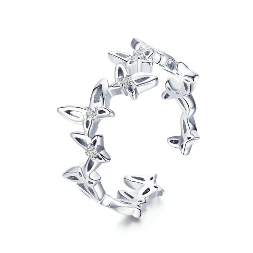 Dame ring med sommerfugle D2184