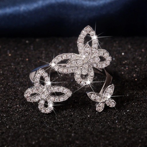 Dame ring med sommerfugle D2268