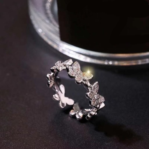 Dame ring med sommerfugle D2831