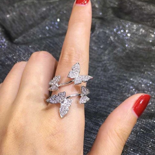 Dame ring med sommerfugle D2948