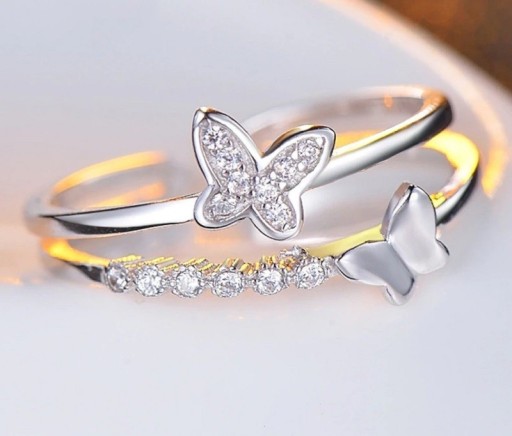 Dame ring med sommerfugle D3006