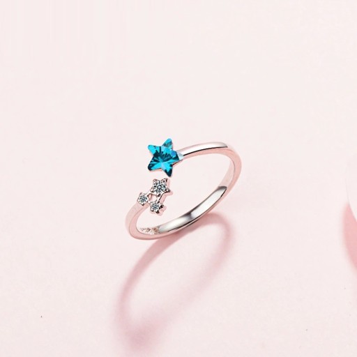 Dame ring med stjerner D1043