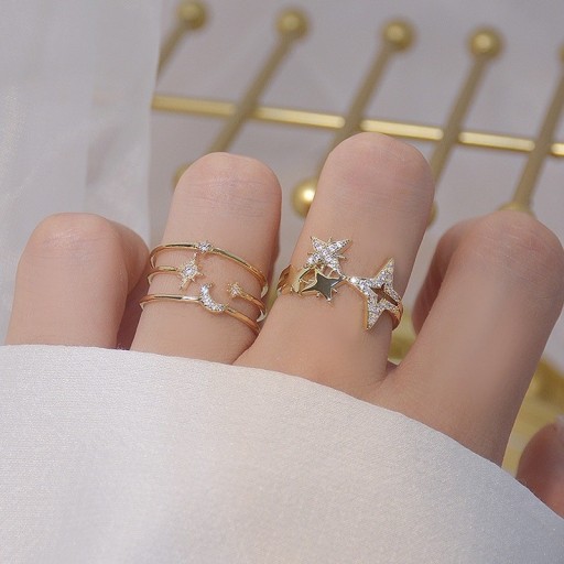 Dame ring med stjerner D1222