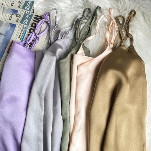 Dame satin tanktop