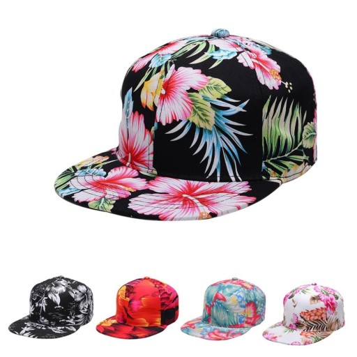 Dame snapback med blomster