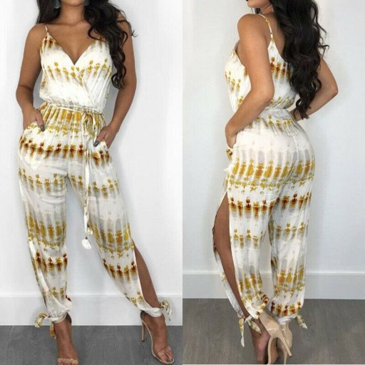Dame sommerjumpsuit med slidser A2085