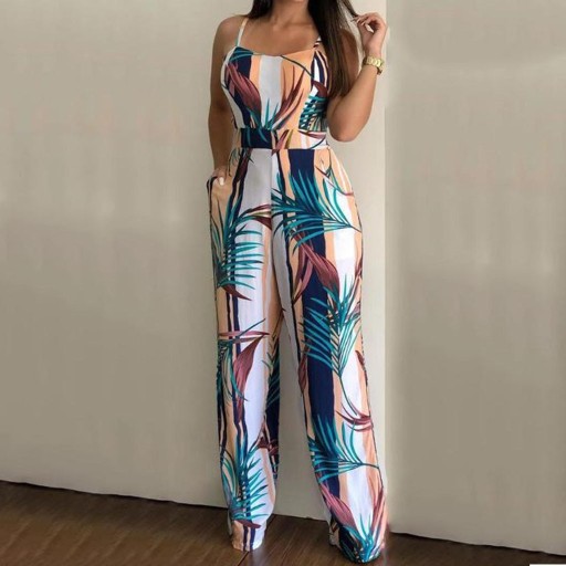 Dame sommeroveralls med print A2068