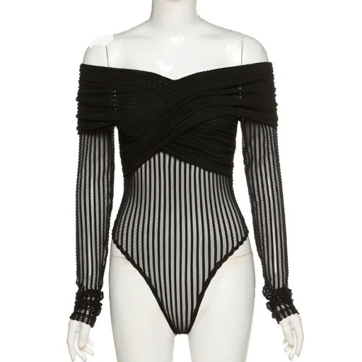 Dame strikket bodysuit med synlige skuldre B787
