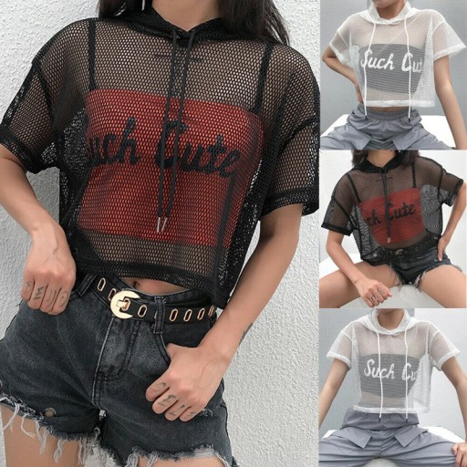 Dame T-shirt i mesh