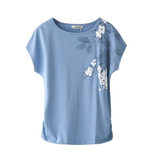 Dame T-shirt med blomster B258