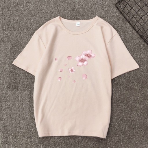 Dame T-shirt med blomsterprint A1303