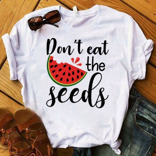 Dame T-shirt med frugtprint