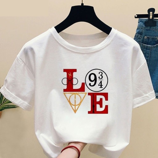 Dame T-shirt med kærlighedsprint B237