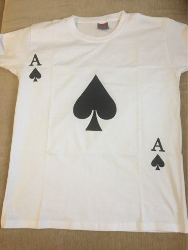 Dame-T-shirt med kortmotiv