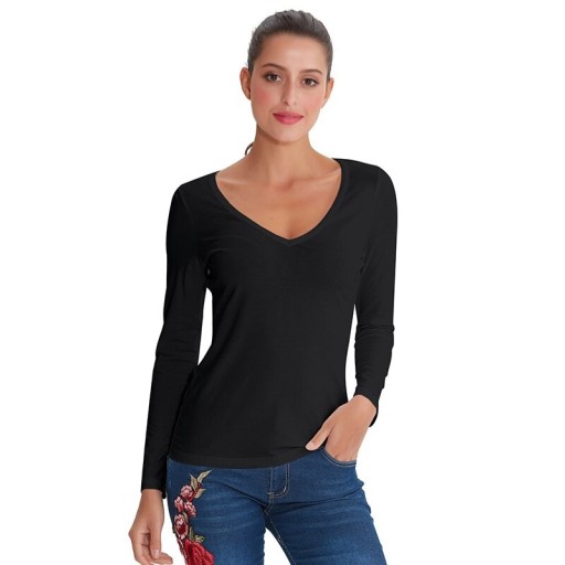 Dame T-shirt med lange ærmer B155