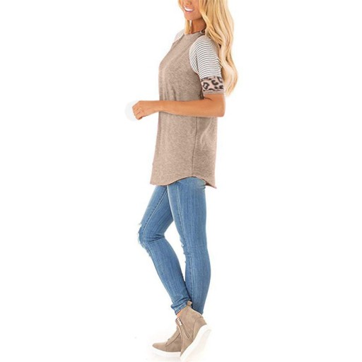 Dame T-shirt med leopardprint