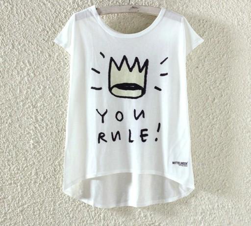 Dame-T-shirt med påskriften "You Rule!"
