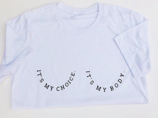 Dame T-shirt med sjovt print B108