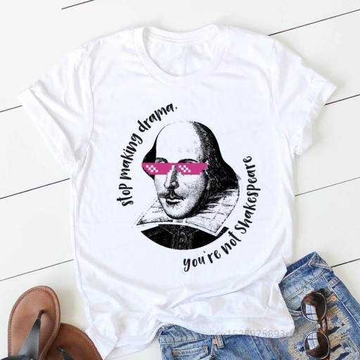 Dame T-shirt med sjovt print B136