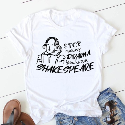 Dame T-shirt med sjovt print B136