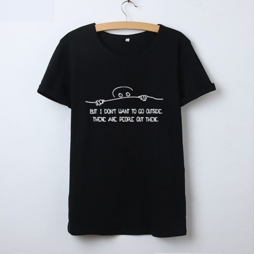 Dame T-shirt med sjovt print B151