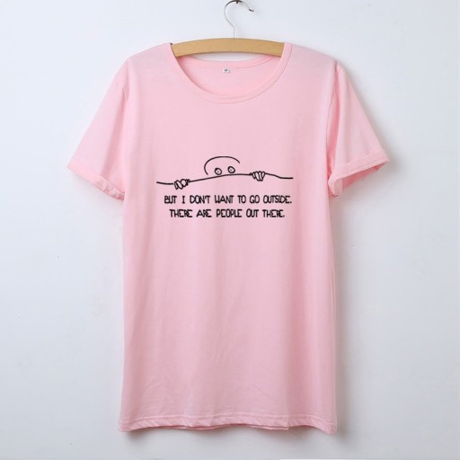 Dame T-shirt med sjovt print B151