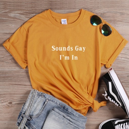 Dame T-shirt med sjovt print B160