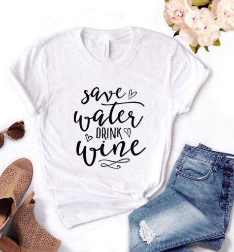 Dame T-shirt med sjovt print B316